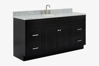 Ariel hamlet(66"&67") inch single rectangle sink vanity with marble countertop (0.75"&1.5") edge.