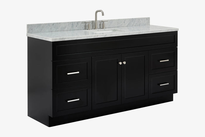 Ariel hamlet(66"&67") inch single rectangle sink vanity with marble countertop (0.75"&1.5") edge.