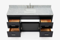 Ariel hamlet(66"&67") inch single rectangle sink vanity with marble countertop (0.75"&1.5") edge.