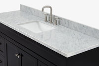 Ariel hamlet(66"&67") inch single rectangle sink vanity with marble countertop (0.75"&1.5") edge.