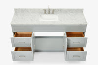 Ariel hamlet(66"&67") inch single rectangle sink vanity with marble countertop (0.75"&1.5") edge.