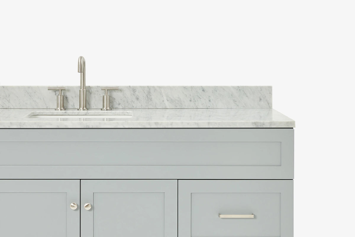 Ariel hamlet(66"&67") inch single rectangle sink vanity with marble countertop (0.75"&1.5") edge.