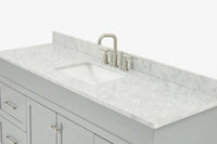 Ariel hamlet(66"&67") inch single rectangle sink vanity with marble countertop (0.75"&1.5") edge.