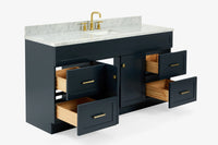 Ariel hamlet(66"&67") inch single rectangle sink vanity with marble countertop (0.75"&1.5") edge.
