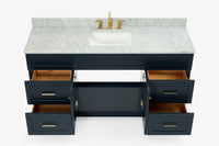 Ariel hamlet(66"&67") inch single rectangle sink vanity with marble countertop (0.75"&1.5") edge.