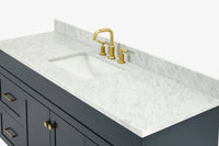 Ariel hamlet(66"&67") inch single rectangle sink vanity with marble countertop (0.75"&1.5") edge.