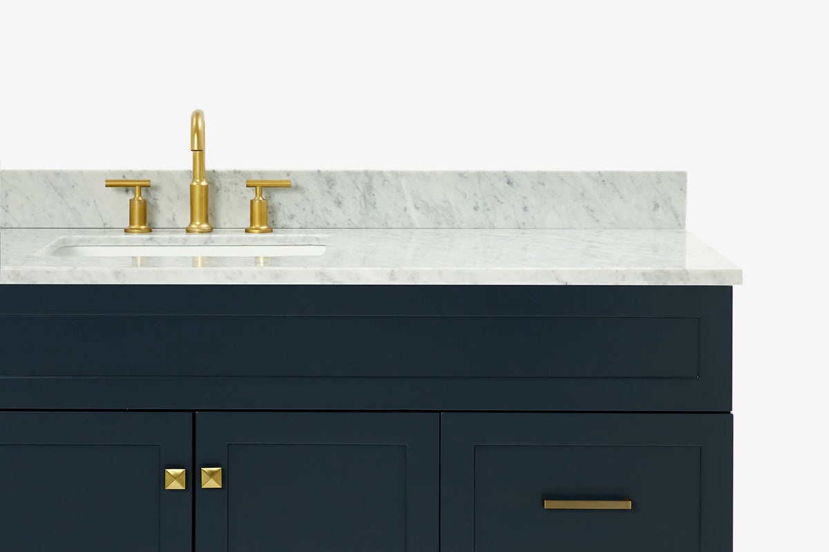 Ariel hamlet(66"&67") inch single rectangle sink vanity with marble countertop (0.75"&1.5") edge.