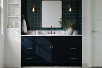 Ariel hamlet(66"&67") inch single rectangle sink vanity with marble countertop (0.75"&1.5") edge.