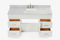 Ariel hamlet(66"&67") inch single rectangle sink vanity with marble countertop (0.75"&1.5") edge.