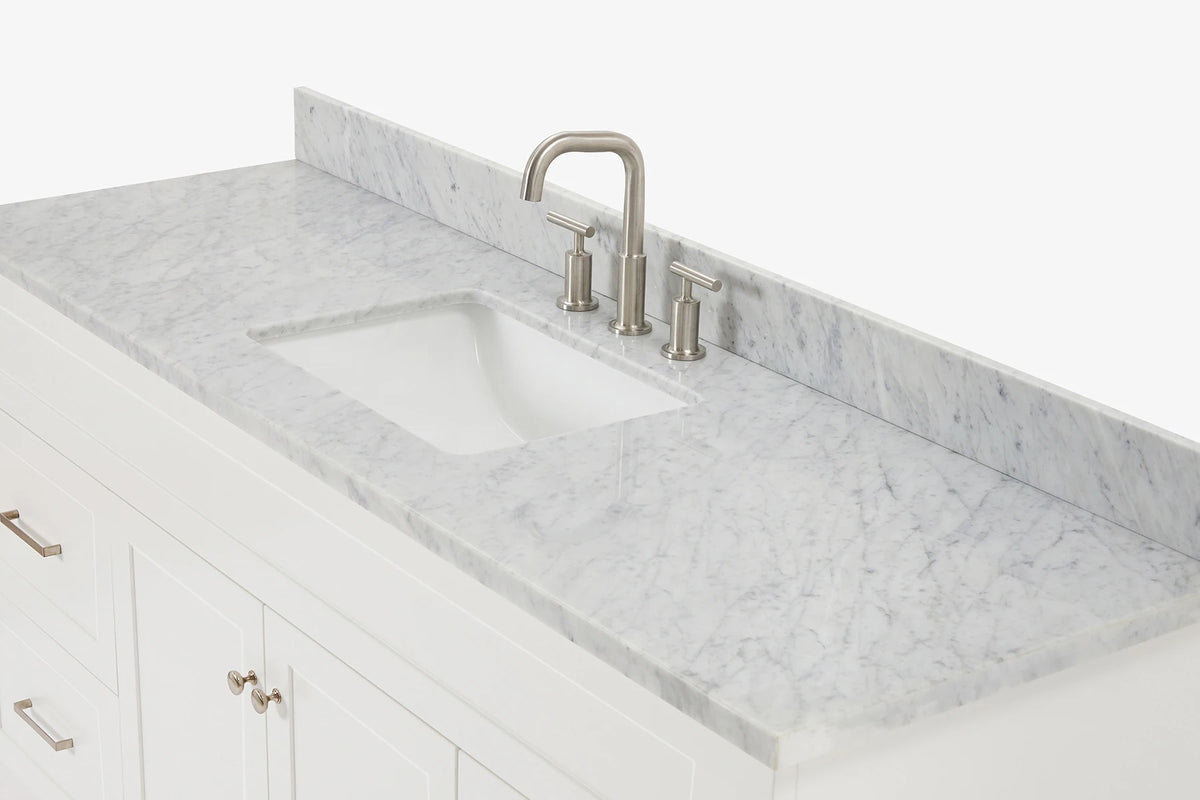 Ariel hamlet(66"&67") inch single rectangle sink vanity with marble countertop (0.75"&1.5") edge.