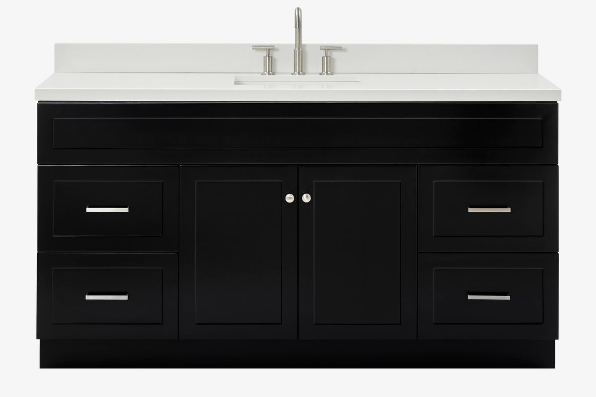 Ariel hamlet(66"&67") inch single rectangle sink vanity with marble countertop (0.75"&1.5") edge.