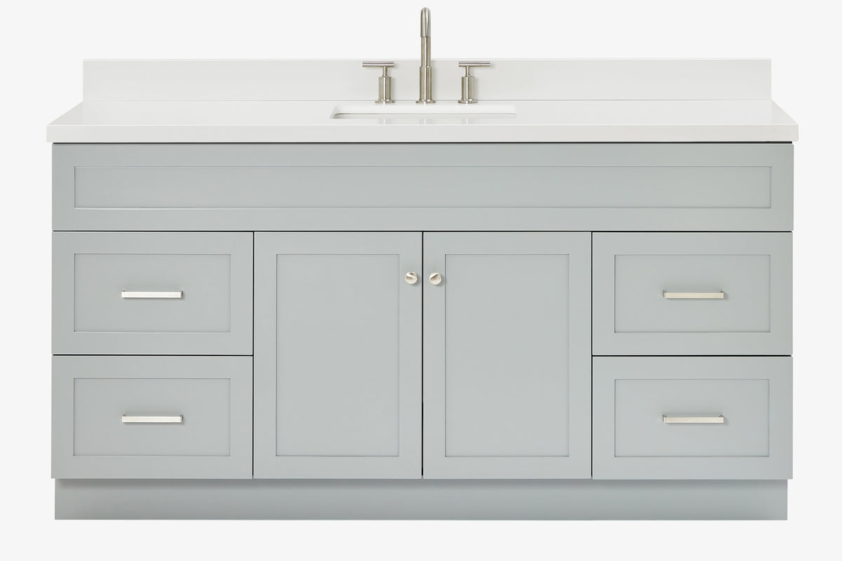 Ariel hamlet(66"&67") inch single rectangle sink vanity with marble countertop (0.75"&1.5") edge.