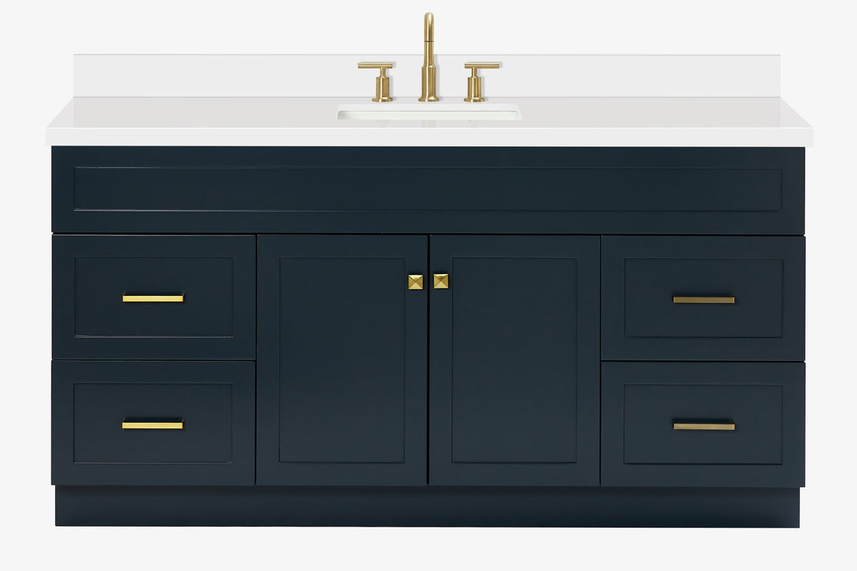 Ariel hamlet(66"&67") inch single rectangle sink vanity with marble countertop (0.75"&1.5") edge.