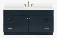 Ariel hamlet(66"&67") inch single rectangle sink vanity with marble countertop (0.75"&1.5") edge.