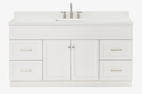 Ariel hamlet(66"&67") inch single rectangle sink vanity with marble countertop (0.75"&1.5") edge.