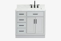 Ariel hepburn 36-37 in. right offset rectangle sink vanity with 0.75-1.5 in. with countertop