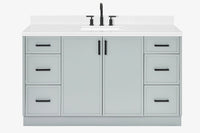 Ariel kelly 61 inch single rectangle sink bathroom vanity with marble countertop 1.5 inch edge