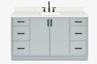 Ariel kelly 61 inch single rectangle sink bathroom vanity with marble countertop 1.5 inch edge