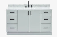 Ariel kelly 61 inch single rectangle sink bathroom vanity with marble countertop 1.5 inch edge