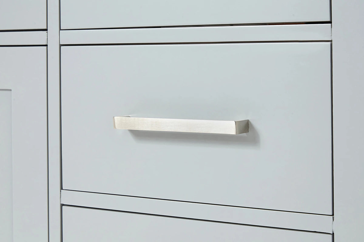 Ariel bristol 37 in. right offset single rectangle sink vanity with 0.75 in. carrara white marble countertop in white