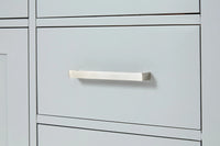 Ariel bristol 37 in. right offset single rectangle sink vanity with 0.75 in. carrara white marble countertop in white