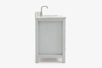 Ariel bristol 37 in. right offset single rectangle sink vanity with 0.75 in. carrara white marble countertop in white