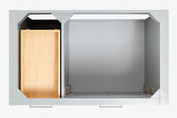 Ariel bristol 37 in. right offset single rectangle sink vanity with 0.75 in. carrara white marble countertop in white