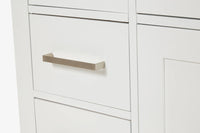 Ariel bristol 37 in. right offset single rectangle sink vanity with 0.75 in. carrara white marble countertop in white