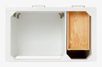 Ariel bristol 37 in. right offset single rectangle sink vanity with 0.75 in. carrara white marble countertop in white
