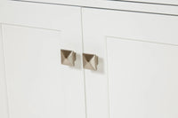 Ariel bristol 37 in. right offset single rectangle sink vanity with 0.75 in. carrara white marble countertop in white