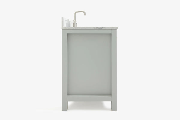 Ariel bristol 49 in. single rectangle sink vanity with 0.75 in. carrara white marble countertop in white