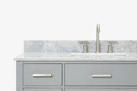 Ariel bristol 49 in. single rectangle sink vanity with 0.75 in. carrara white marble countertop in white