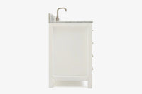 Ariel bristol 49 in. single rectangle sink vanity with 0.75 in. carrara white marble countertop in white