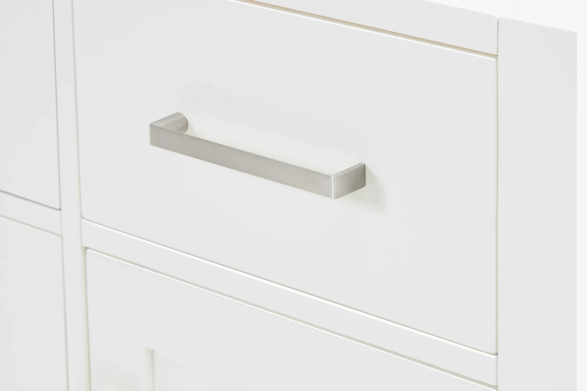 Ariel bristol 55 in. single rectangle sink vanity with white quartz countertop in white