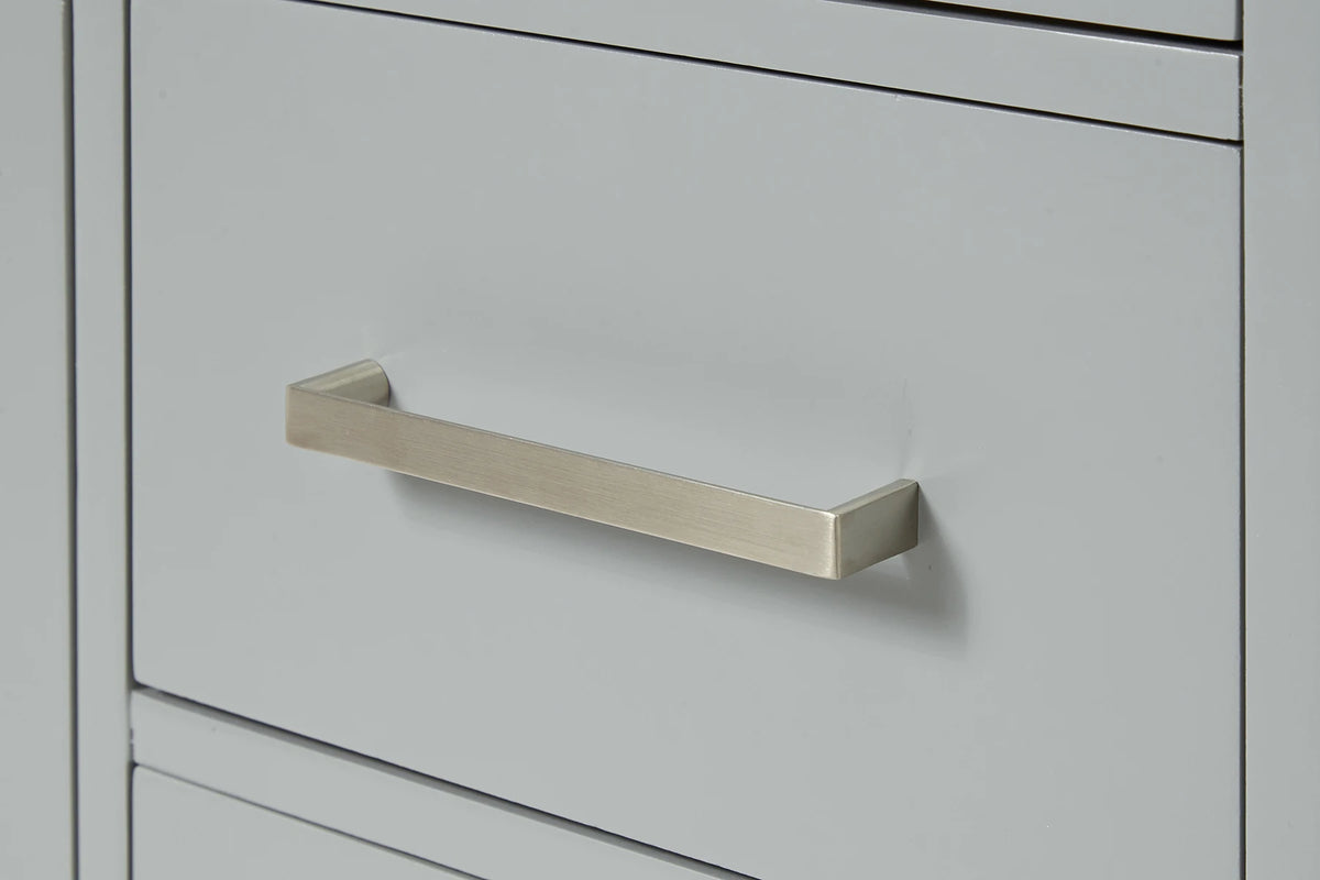Ariel bristol 61 in. double rectangle sink vanity with 0.75 in. carrara white marble countertop in grey