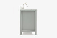 Ariel bristol 61 in. double rectangle sink vanity with 0.75 in. carrara white marble countertop in grey