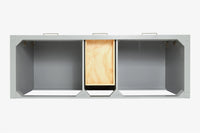 Ariel bristol 61 in. double rectangle sink vanity with 0.75 in. carrara white marble countertop in grey