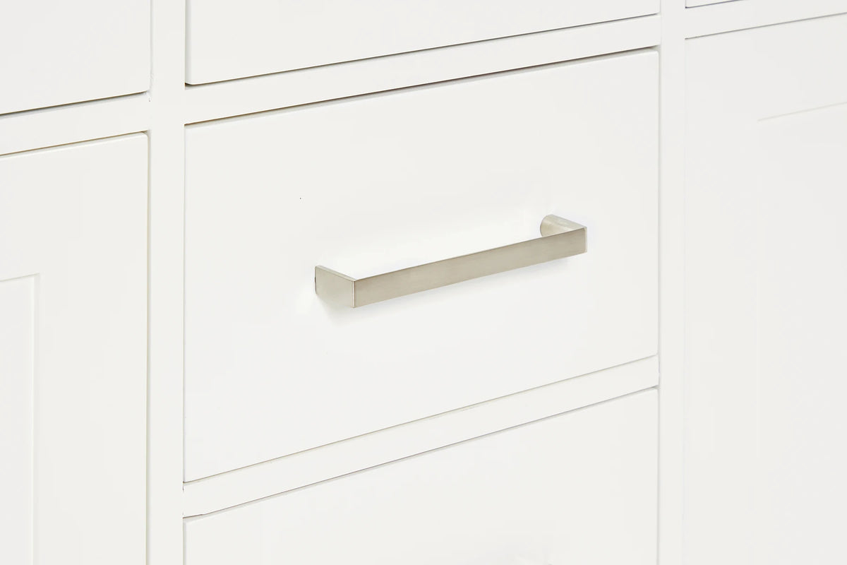 Ariel bristol 61 in. double rectangle sink vanity with 0.75 in. carrara white marble countertop in grey