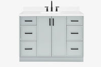 Ariel kelly 49 inch single rectangle sink bathroom vanity with carrara marble countertop 1.5 inch edge