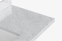 Ariel kelly 49 inch single rectangle sink bathroom vanity with carrara marble countertop 1.5 inch edge