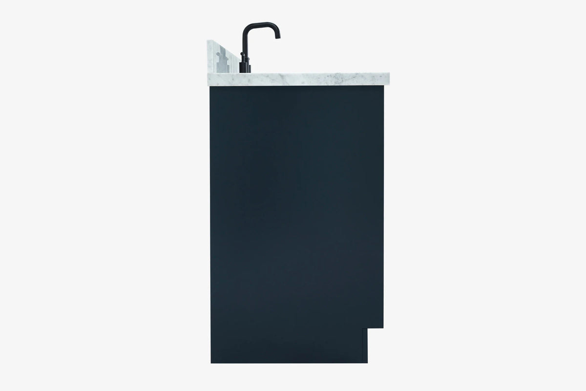 Ariel kelly 49 inch single rectangle sink bathroom vanity with carrara marble countertop 1.5 inch edge