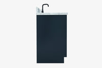 Ariel kelly 49 inch single rectangle sink bathroom vanity with carrara marble countertop 1.5 inch edge