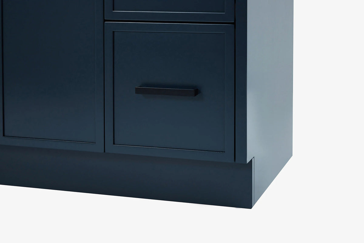 Ariel kelly 49 inch single rectangle sink bathroom vanity with carrara marble countertop 1.5 inch edge