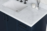 Ariel kelly 49 inch single rectangle sink bathroom vanity with carrara marble countertop 1.5 inch edge