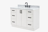 Ariel kelly 49 inch single rectangle sink bathroom vanity with carrara marble countertop 1.5 inch edge