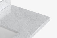 Ariel kelly 49 inch single rectangle sink bathroom vanity with carrara marble countertop 1.5 inch edge