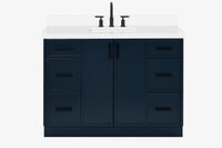Ariel kelly 49 inch single rectangle sink bathroom vanity with carrara marble countertop 1.5 inch edge