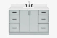 Ariel kelly 55 inch single rectangle sink bathroom vanity with countertop 1.5 inch edge