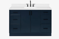 Ariel kelly 55 inch single rectangle sink bathroom vanity with countertop 1.5 inch edge