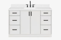 Ariel kelly 55 inch single rectangle sink bathroom vanity with countertop 1.5 inch edge